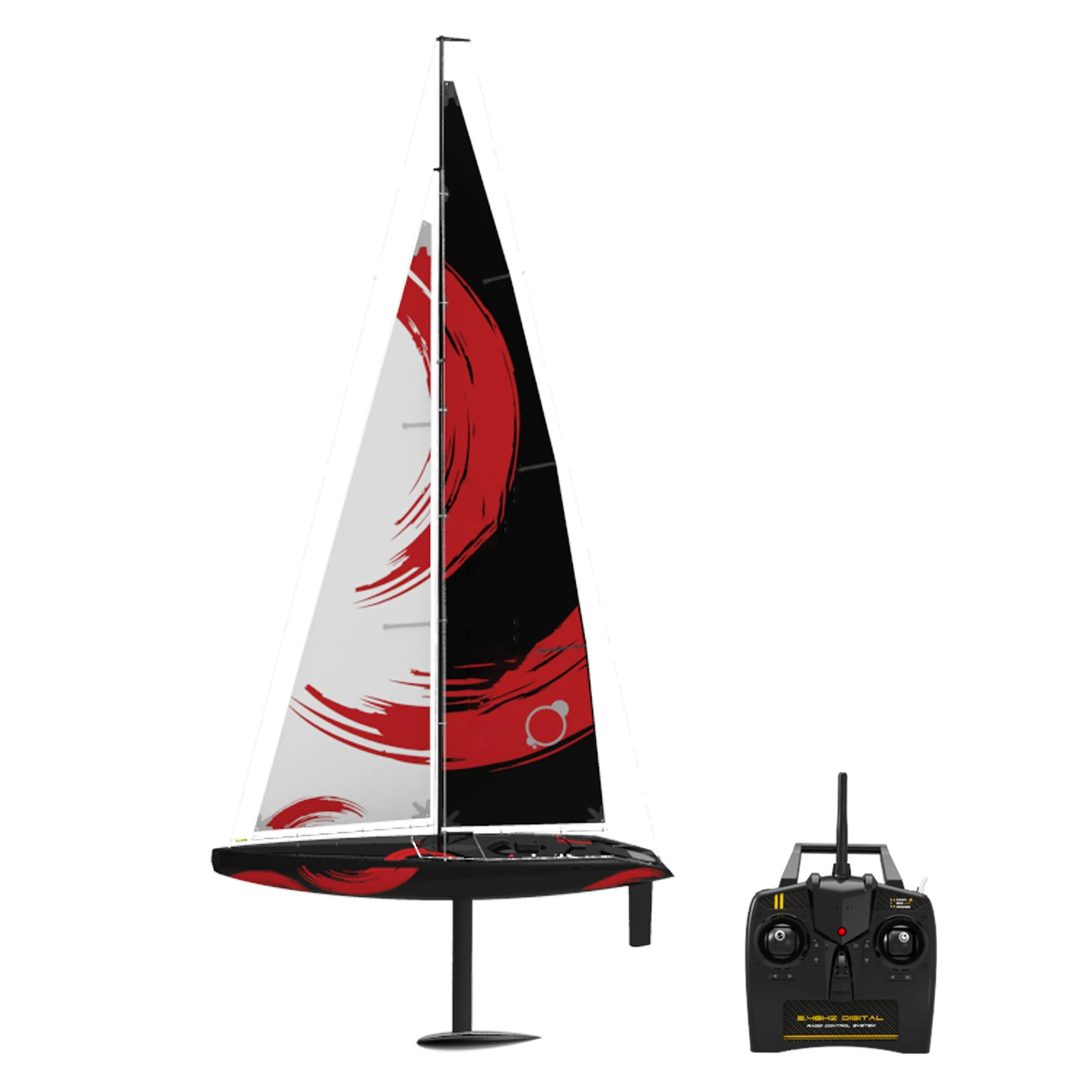 EXA79101R Remote Control Sailboat 2.4Ghz 2Channel Competition Remote Control 650mm Sailing Boat