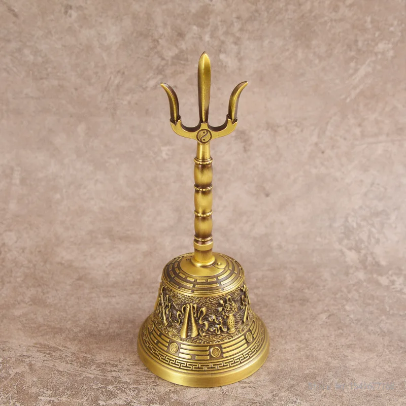 Retro Hand Cranked Taoist Bell, Buddha's Tool Supplies, Brass School Bell, Early Education, Tabletop Decor, Copper Crafts, 1Pc
