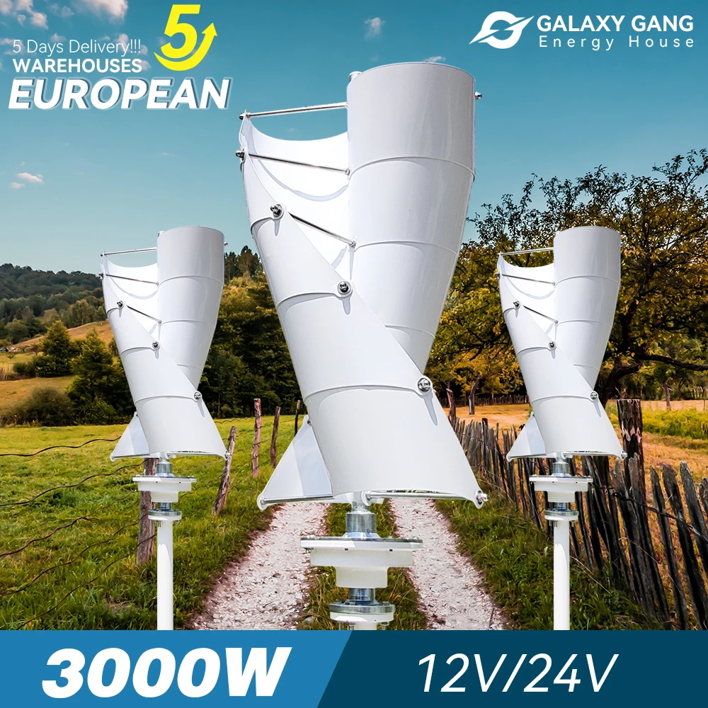 

3000w EU Delivery Duty Free Wind Turbine Generator 10 Blades 24v 12v Windmill RV With MPPT Hybrid Charge Controller For Home Use