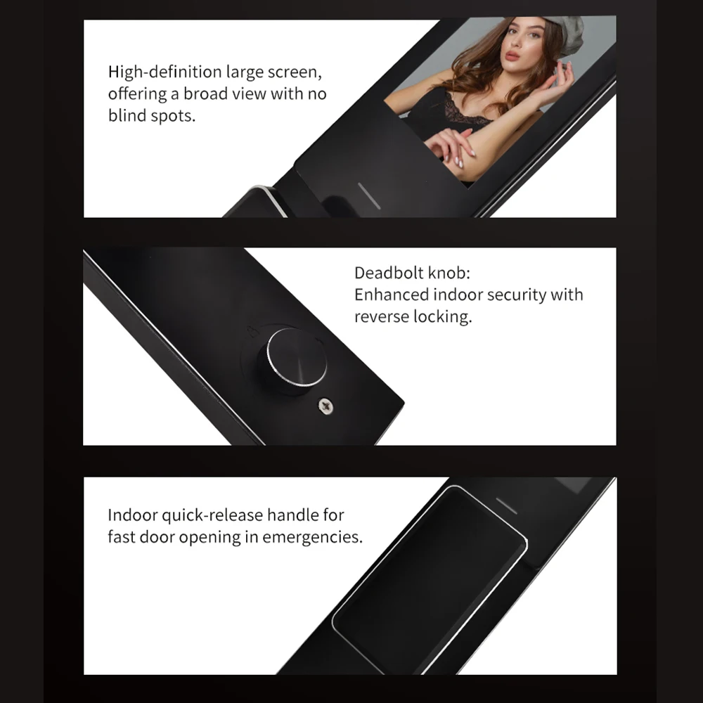 새로운 도착 디지털 지문 3D 얼굴 인식 Tuya APP 가정과 사무실을 위한 스마트 도어 잠금 장치