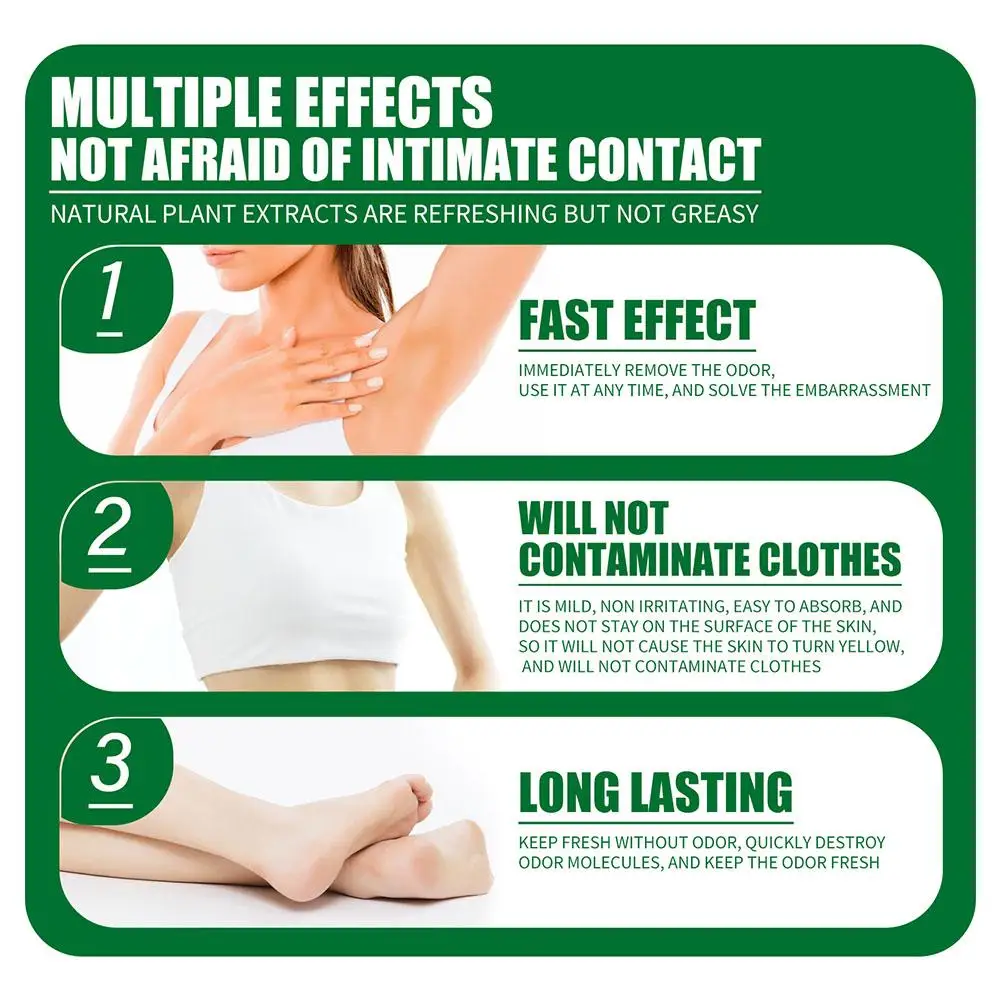 Deodorant Spray 4x Body Odor Underarm Sweat Spray Antiperspirants Deodorant Remove Foot Odor Deodorizer Eliminate Bad Smell 10g