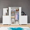 Steel Wardrobe, 72" Combination Storage Cabinet Clothes Rod and 4 Shelves Organizer Storage, 2 Lockable Doors,  Office  Garage 3