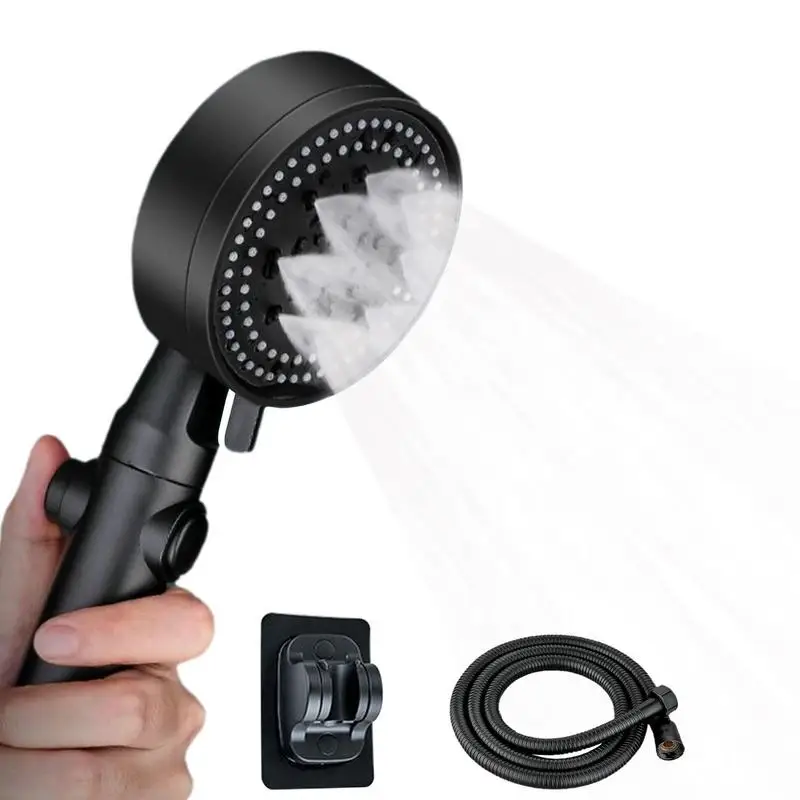 

High Pressure Shower Heads Black 5 Spray Settings Shower Spray Head Powerful Shower Head With ON/OFF Switch For Kids Pets Men