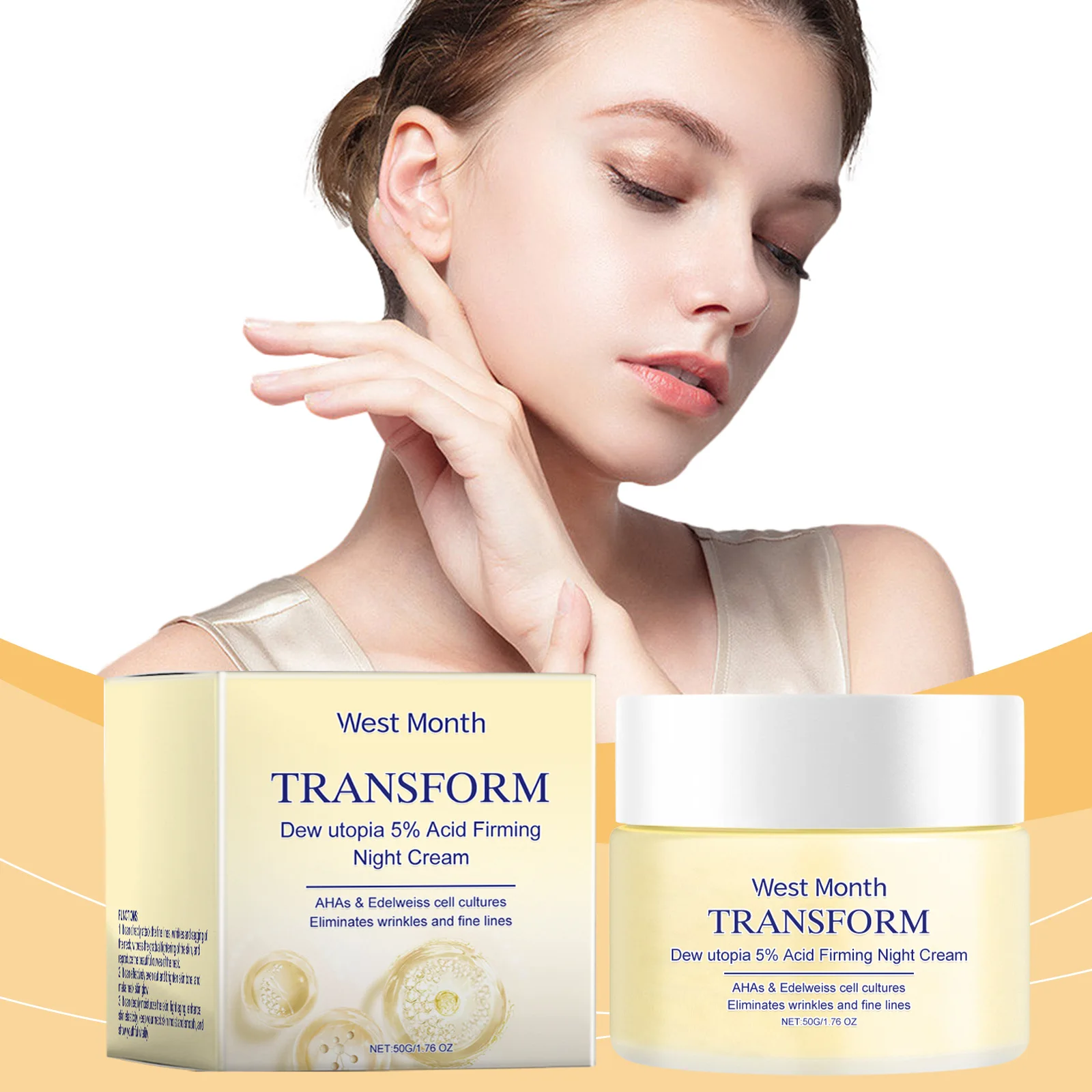 Night Cream Anti Aging Remove Wrinkles Reduce Fine Lines Lift Whitening Moisturizing Oil Control Tighten Neck Face Firming Cream