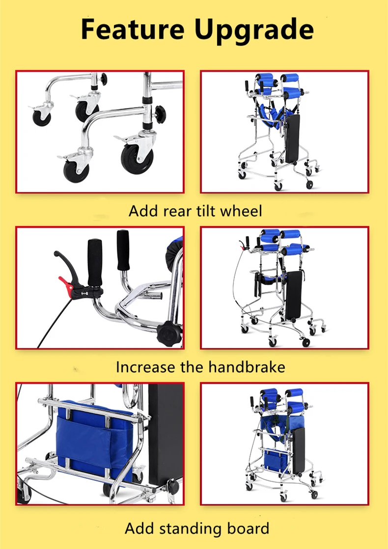 Elderly Disabled 8 wheels Walker Assist Walking Lower Limb Rehabilitation Exercise Device Anti-backward Rollover Shelf Tool elderly walker