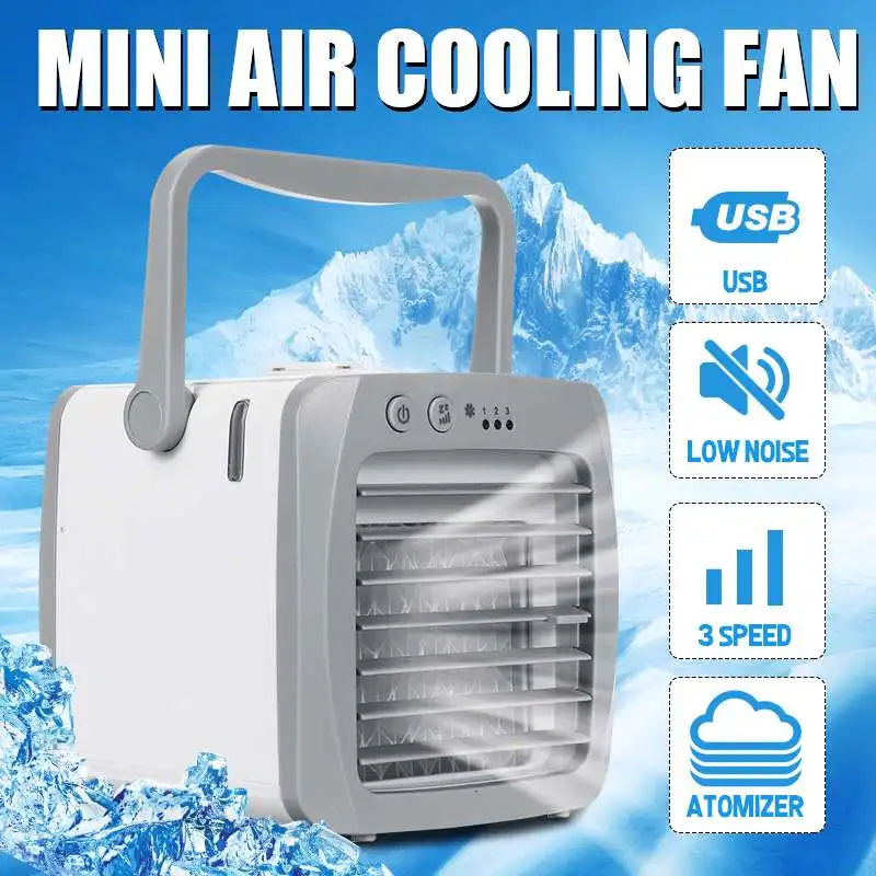 

Portable Mini Air Conditioner Fan 3 Gear Speed USB Air Cooler Fan 150ml Water Cooling Fan Air Humidifier For Home Office Desktop