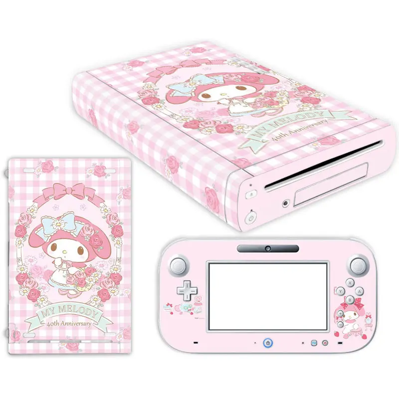 Hello Kitty Pikachu Simpson Vinyl Cover For Nintend Wii U Console Controller Decal Game Accessories For Wii U Skin Sticker 