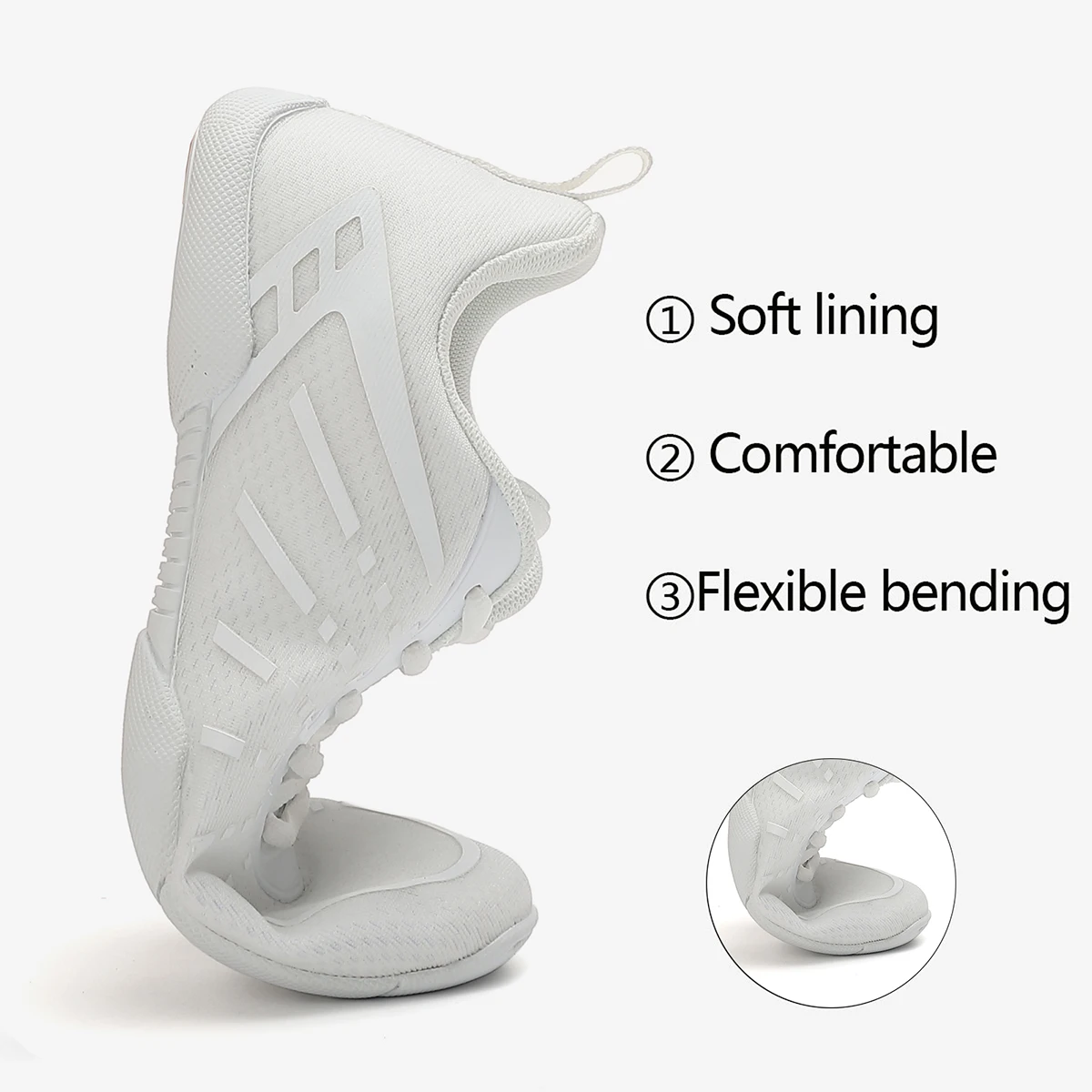 Description Picture 6 of itemMarwoo 2411 Girls White Cheer Dance Sneakers Kids Lightweight Cheerleading Training Walking Tennis Womens Fashion Sports Shoes