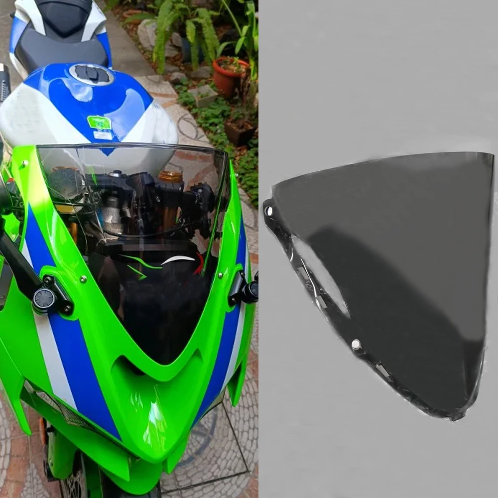 

Аксессуары для мотоциклов, ветровое стекло для гонок, ветровое стекло для Kawasaki ZX6R ZX 6R 2024 дюйма, экран с двумя пузырьковыми дефлекторами, обтекатель