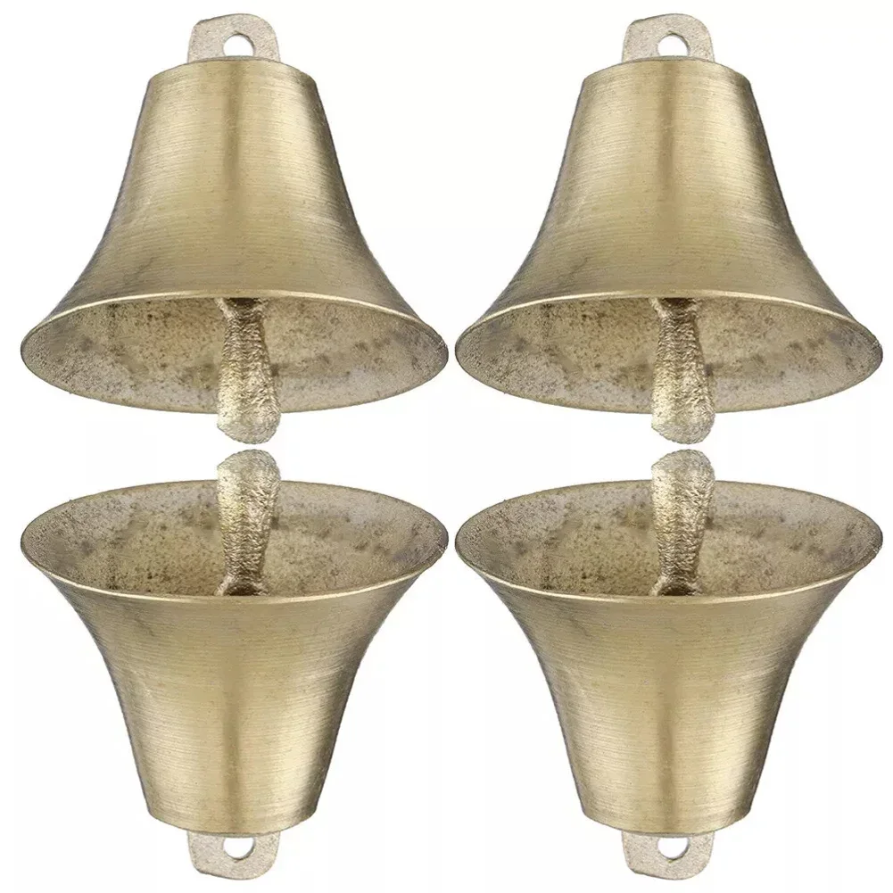 4 Pcs Cow Horse Sheep Grazing Copper Bells Cattle Sheep Antique Bells Animal Prevent The Loss Zinc Alloy Hanging Grazing