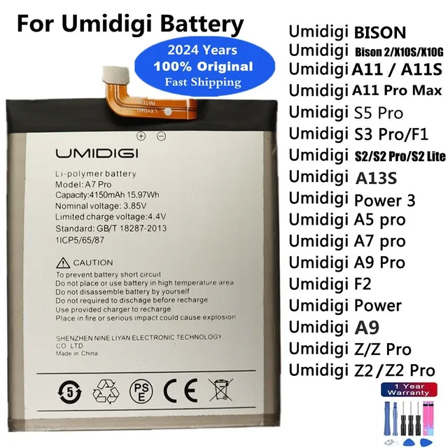 2024 Original Battery For UMI Umidigi Bison GT2 X10S X10G F2 Power 3 S2 Lite Z2 2024 Original Battery For UMI Umidigi Bison GT2 X10S X10G F2 Power 3 S2 Lite Z2 S3 S5 Pro A5 A7 A7S A9 Pro A11S A13S A11 Pro Max