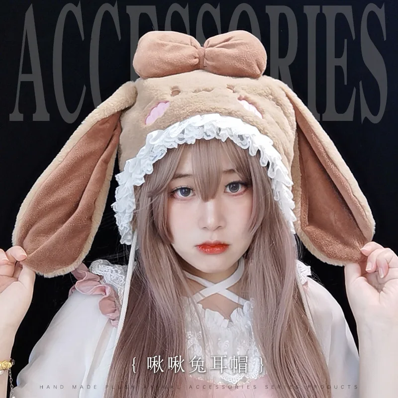 

Kawaii Rabbit Ears Hat Anime Rabbit Ear Headband Cosplay Accessories JK Girl Halloween Party Cosplay Props Plush Hat Headwear