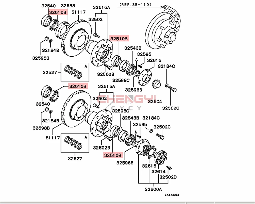      , Pajero Montero V31W V32W V33 V43W MB092749 LM102949 LM102910