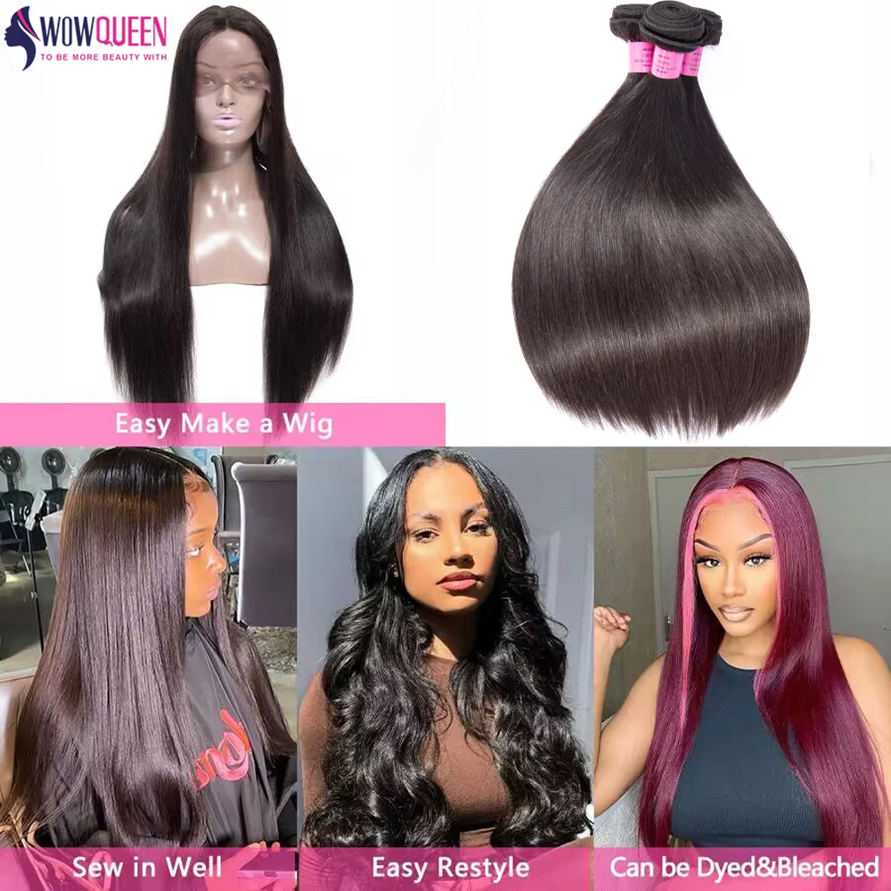 12A Straight Human Hair Bundles 28 30 inch Raw Hair Bundles 36 38 40 Inch Long Thick Bundles Cheap Brazilian Hair Weave Bundles 4