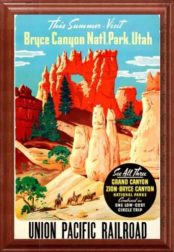 Постер для путешествий Каньон Юта молитва, рамка на холсте, металлический жестяной знак
