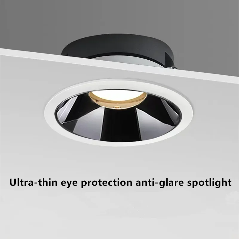 Description Picture 4 of itemHigh CRI Deep Anti-glare Led Cob Downlight Narrow Embedded Ultra-thin Rose Gold Black White Dimmable Ceiling Aluminum Spotlight