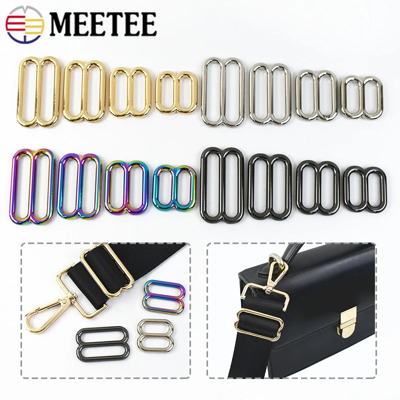 5/10Pcs 20-38mm Metal Ring Buckles Tri-Glide Adjust Buckle Bag Strap Clasp  Belt Bra Webbing Hook DIY Garment Hardware Accessory