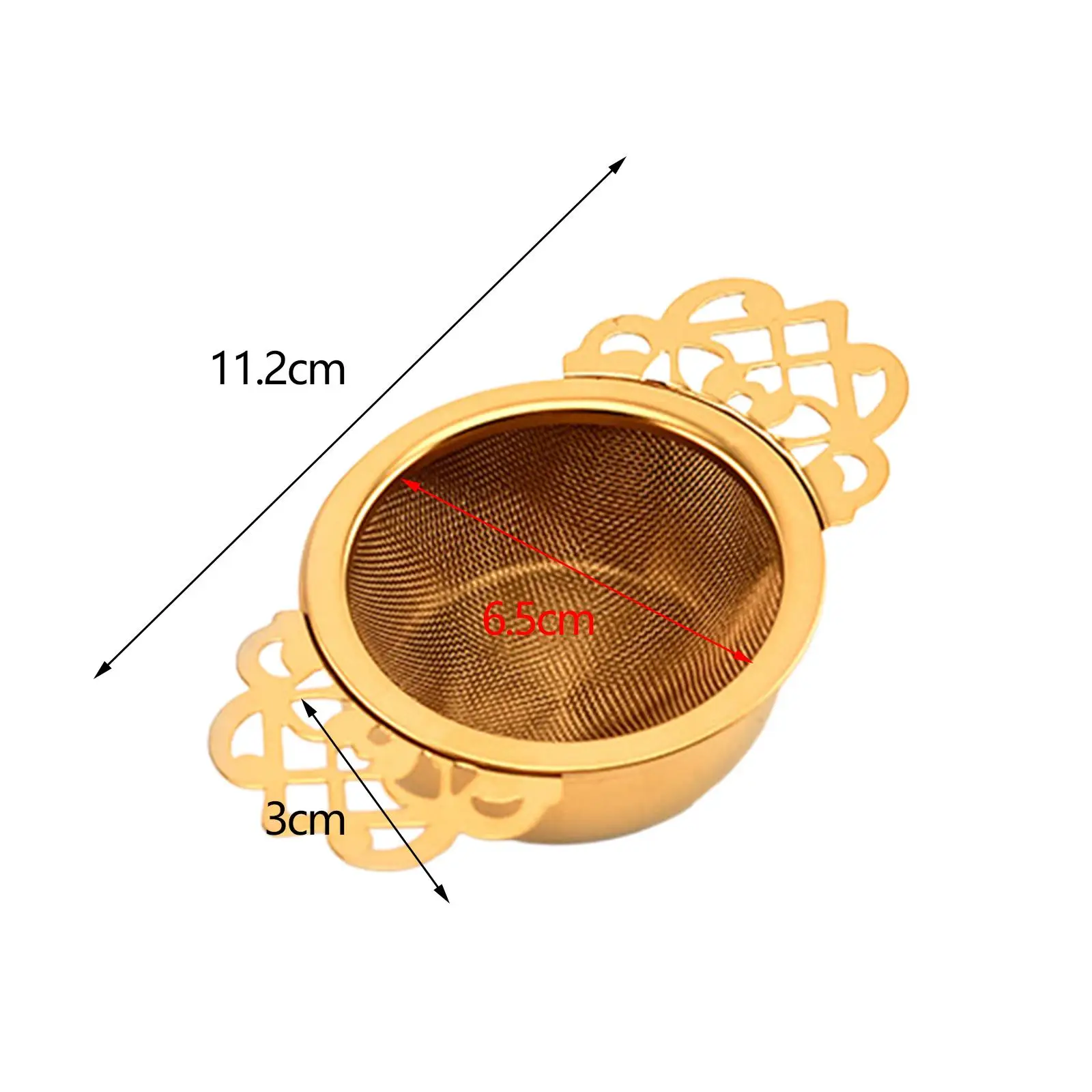 드립 보울이 있는 더블 핸들 차 간격 디퓨저, 재사용 가능한 미세 메쉬 차 필터, 느슨한 잎 주방용 차 인퓨저