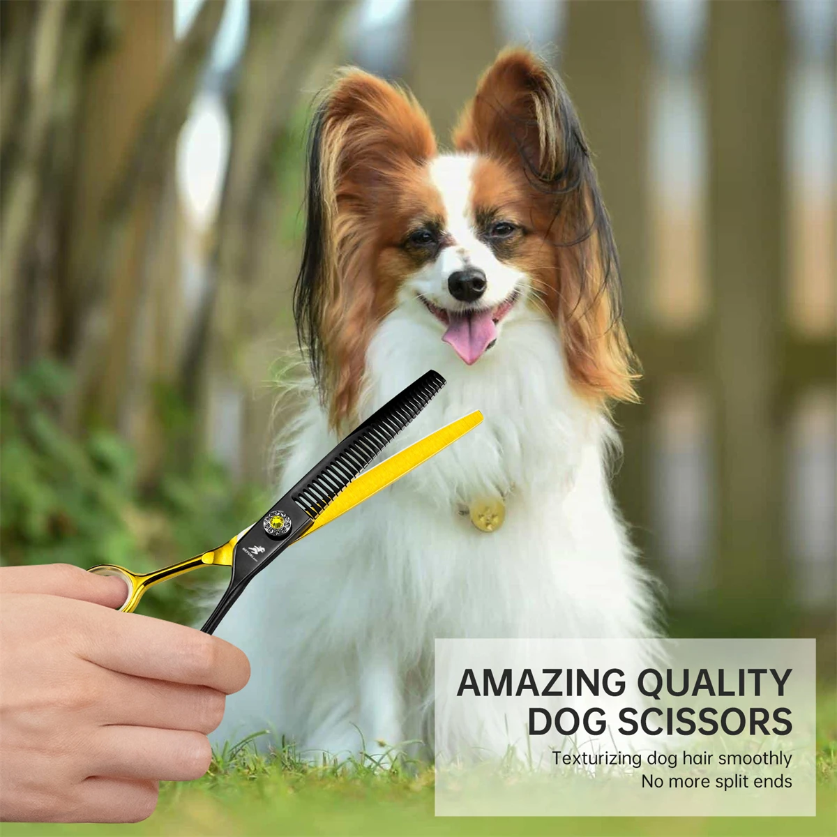 Dog Grooming Scissors Japan Stainless 7" Professional Curved Thinning for Groomer Bend Down