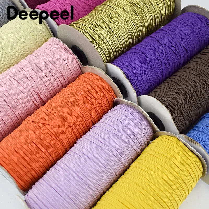

30Meters Deepeel 6mm Elastic Band Flat Rubber Tape Hair Rope Ribbon Belt Mask Notebook Shoes Garment Sewing Accessories