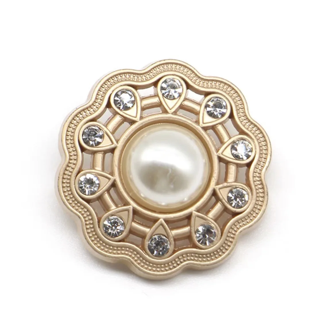 여성용 할로우 펄 다이아몬드 금속 단추, 코트 니트 가디건, 꽃 장식 바느질 단추, 10 개