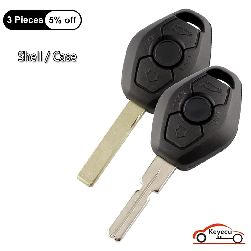 

KEYECU 3 Buttons Case for BMW E38 E39 E46 X3 X5 Z3 Z4 1/3/5/6/7 Series Auto Remote Control Key Shell Cover Fob HU58 HU92 Blade