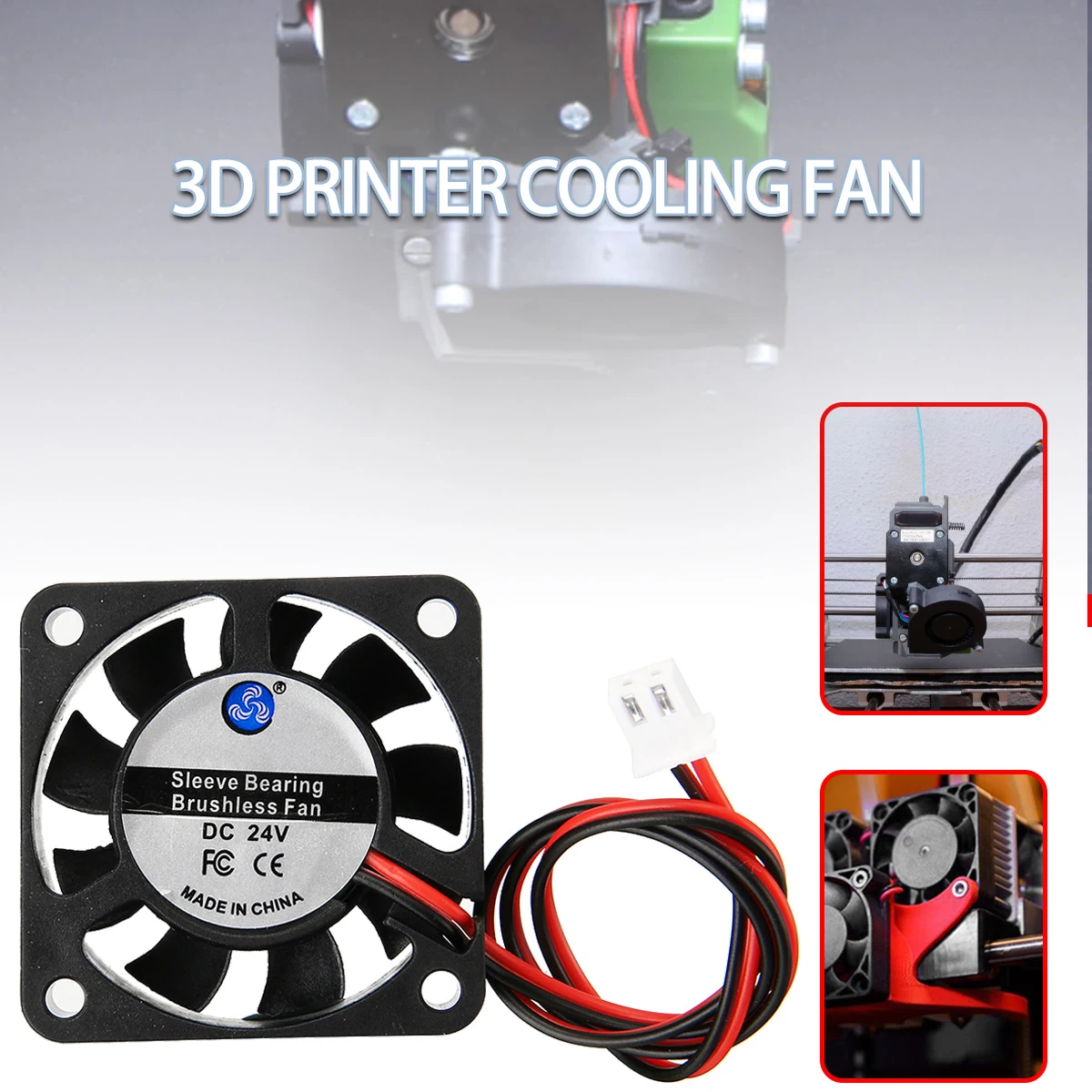 1PC Quiet Silent Cooling Fan W/ A 2 Pin JST-XH Connector 24V 40mm 4010 3D Printer Accessories For Ender 3 5 Pro