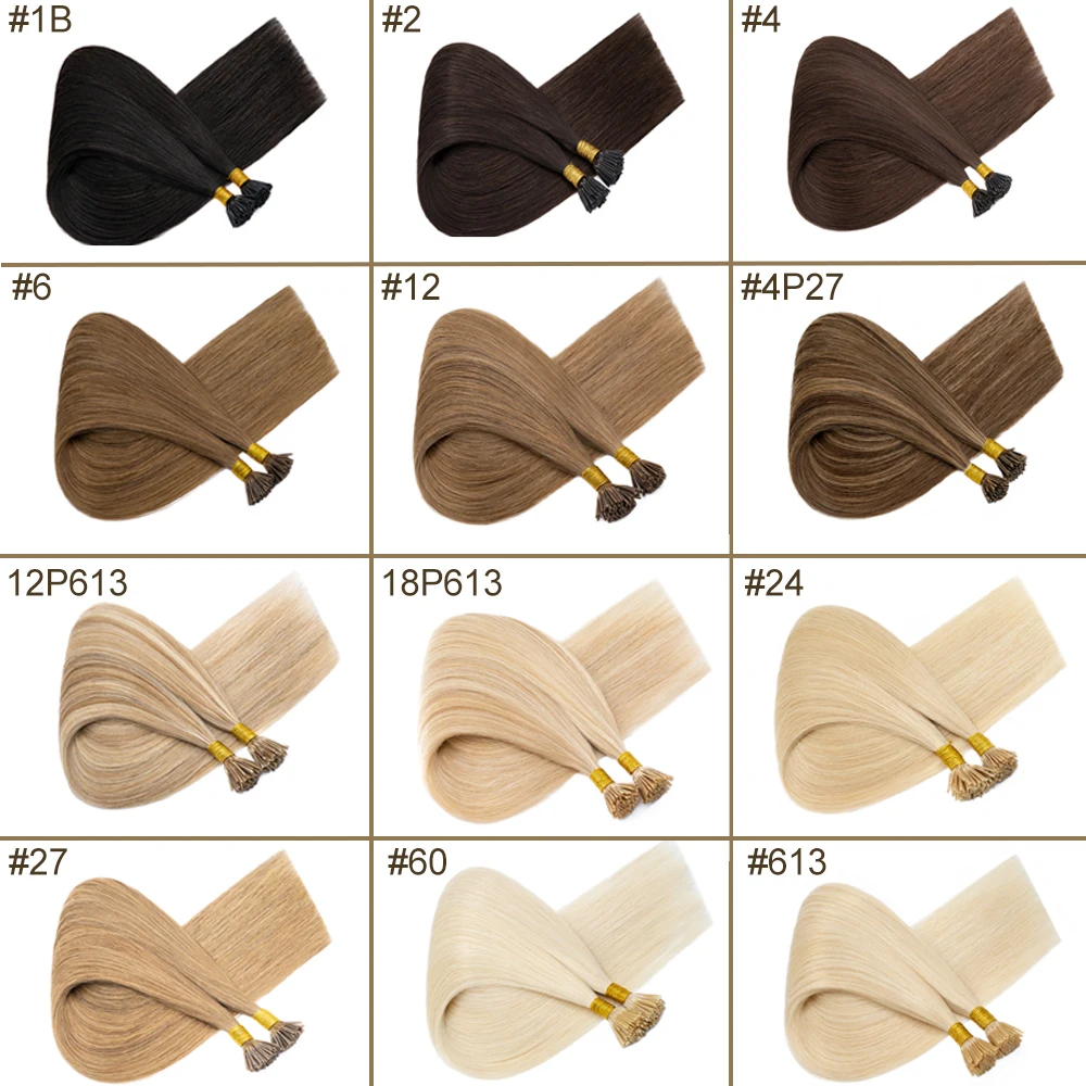 SEGO 100Strands I Tip Hair Extensions Real Human Hair 0.5g/s Keratin Capsules Pre bonded Fusion Extensions 16''-22''
