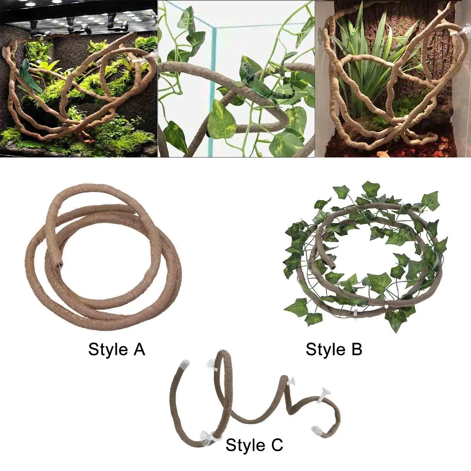 Reptile Vines for Terrarium Decor for Climbing Habitat Decor Amphibians Vine Bearded Dragon Leopard Gecko Chameleon