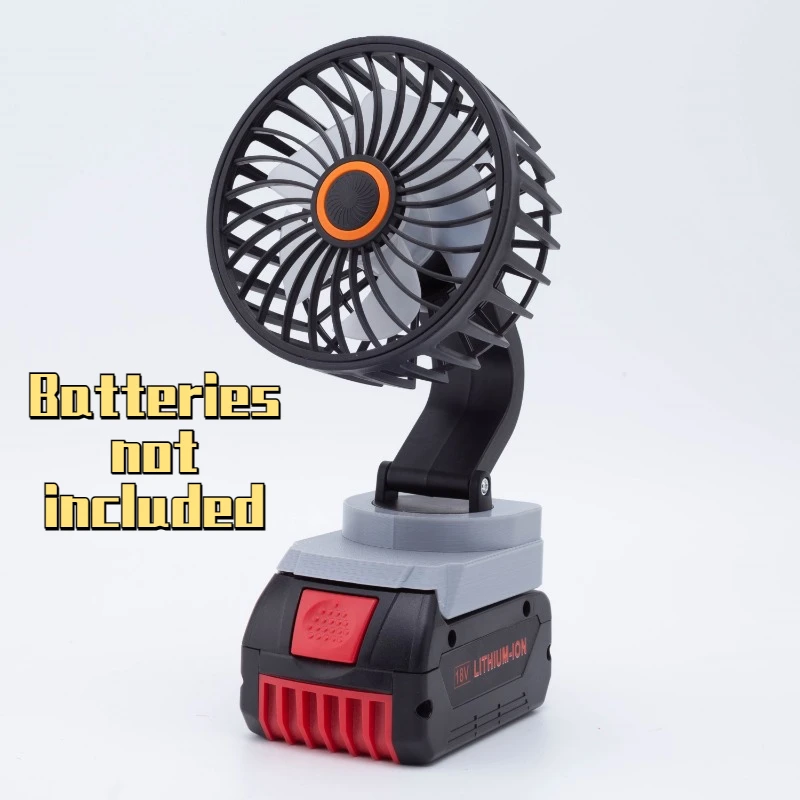 Portable Camping Fan with Multi Angle Adjustable Cordless Fan Suitable for BOSCH18V Lithium Battery (excluding Battery) vml 1 lithium battery adjustable sensitivity refrigerant leak detector car refrigerant leak detector leak detector