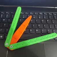 Glowing Butterfly Knife 3D Printing Gravity Glow Knife Luminous Card Toy Pendant Push Mini Model Decompression C8D3 2