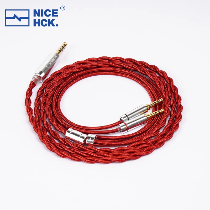 NiceHCK HeadAg 4N Pure Silver HiFi Headphones Coaxial Cable 4.4mm Balanced HD650/Dual 3.5mm/Dual 2.5mm RedAg HD600 HD580 HD660S