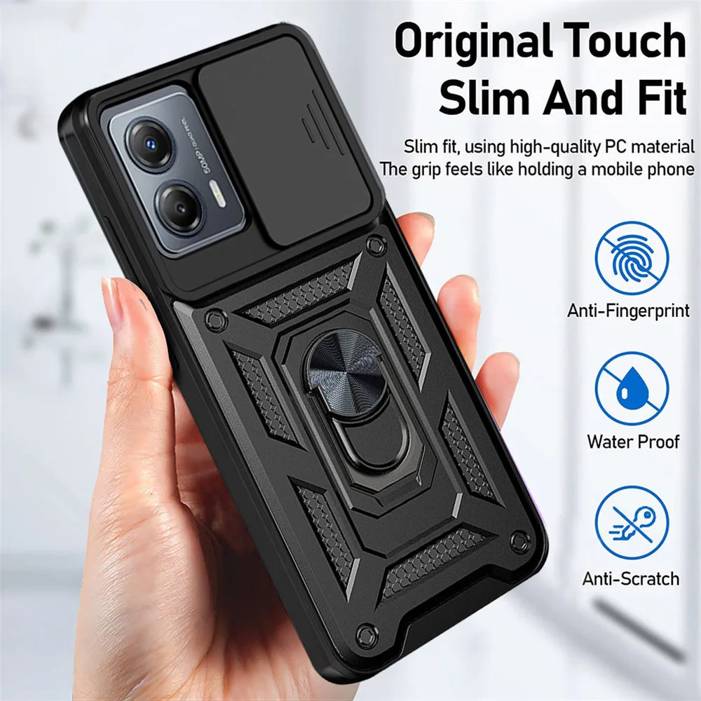 Coque Lvnarery Pour Motorola Moto E14 / Moto G04 / Moto G24 Avec Protecteur D'écran Intégré - Coque De Protection Intégrale à 360 Degrés - Robuste Et Résistant Aux Chocs - Noir