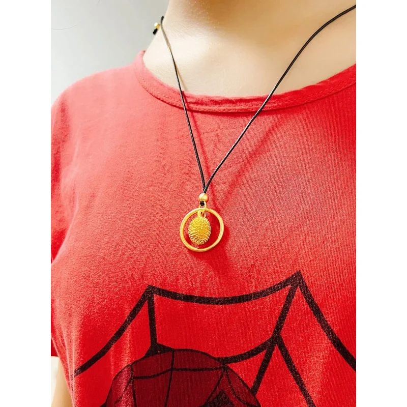 

Color durian fruit pendant safety buckle transfer beads sexy 100% plated real 999 gold 18K multifunction fashion girl for W