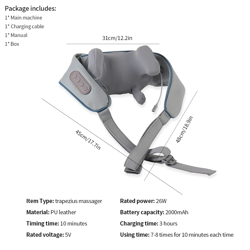 Neck And Back Massager Neck And Shoulder Kneading Massage | Diversi