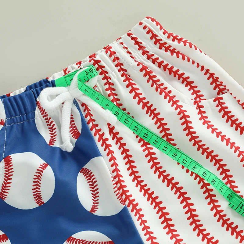 Description Picture 5 of itemLioraitiin Toddler Boy Summer Outfits Letter Print Short Sleeve Round Neck T-Shirts with Baseball Pattern Shorts 2Pcs Set