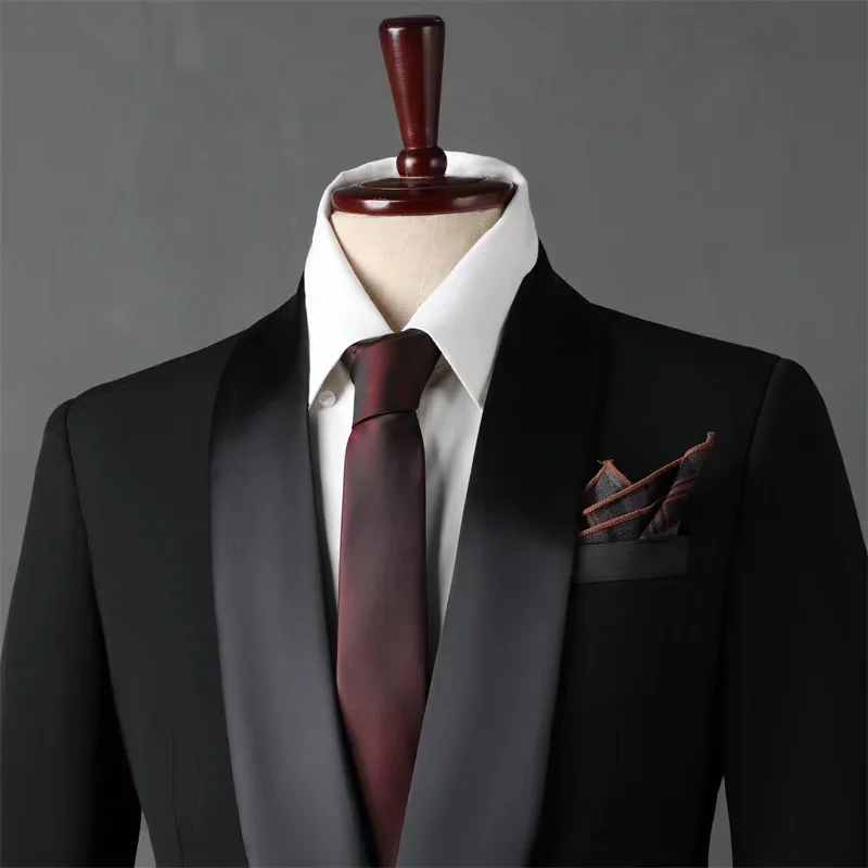 High sense of suit green fruit collar groom wedding suit men slim handsome wedding banquet dress