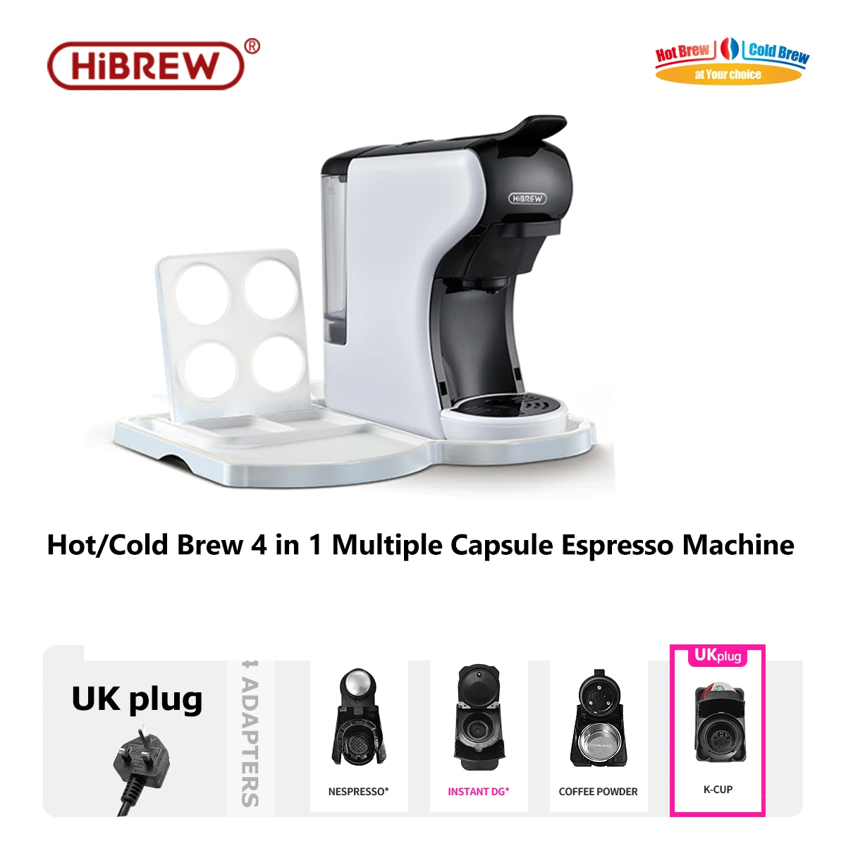 ماكينة القهوة HiBREW 19 Bar 4in1 الساخنة والباردة...