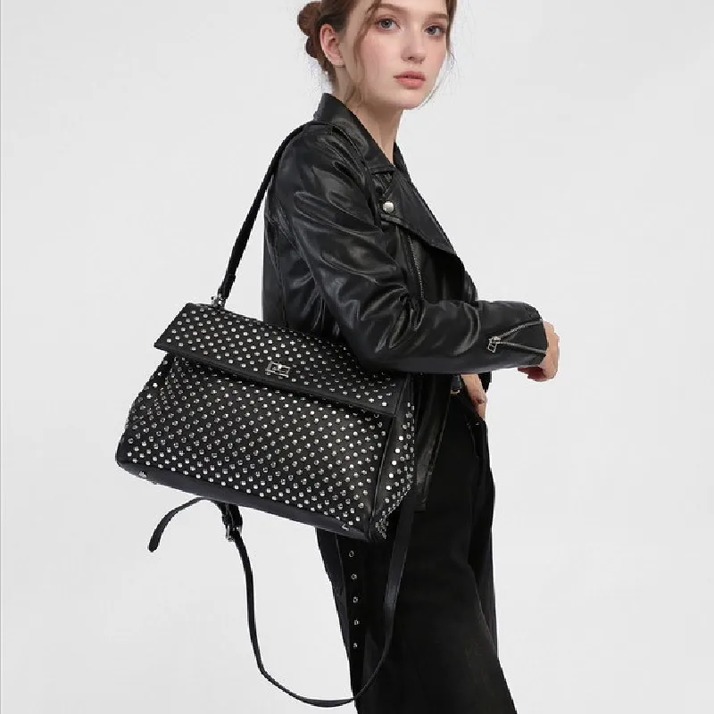 NEW Hand bags for women purses and handbags luxury designer rivet rhinestone shoulder bag Large Capacity Travel shopper tote bag