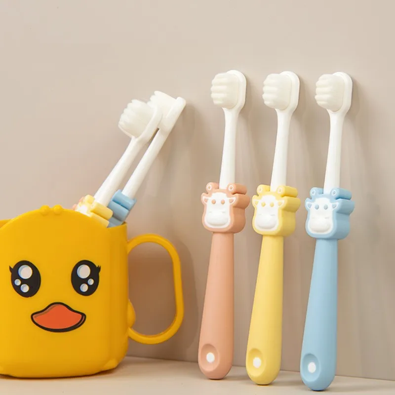 3-5 Years Old Cartoon Calf Children's Toothbrush Feather Soft Filament Soft Bristle Toothbrush Cartoon Baby