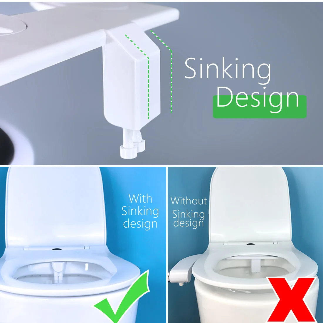 Bidet Hot Cold Warm Water Bidet for Toilet Seat Attachment Sprayer Shattaf Japanese Cover Dual Nozzle 2