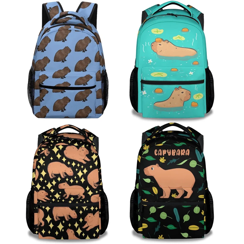 Mochila Infantil Capivara PAKKITOP 40cm | Conjunto Com Lancheira E Estojo