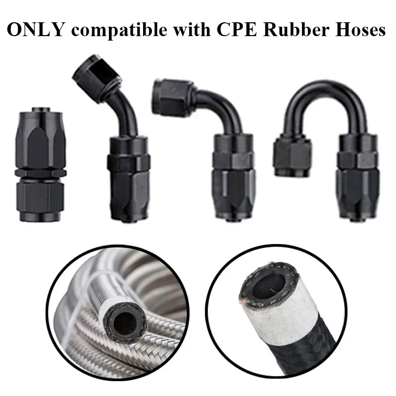 10ft Braided Fuel Hose Line w/ 4AN/6AN/8AN/10AN/12AN Swivel Hose End Fitting Kit