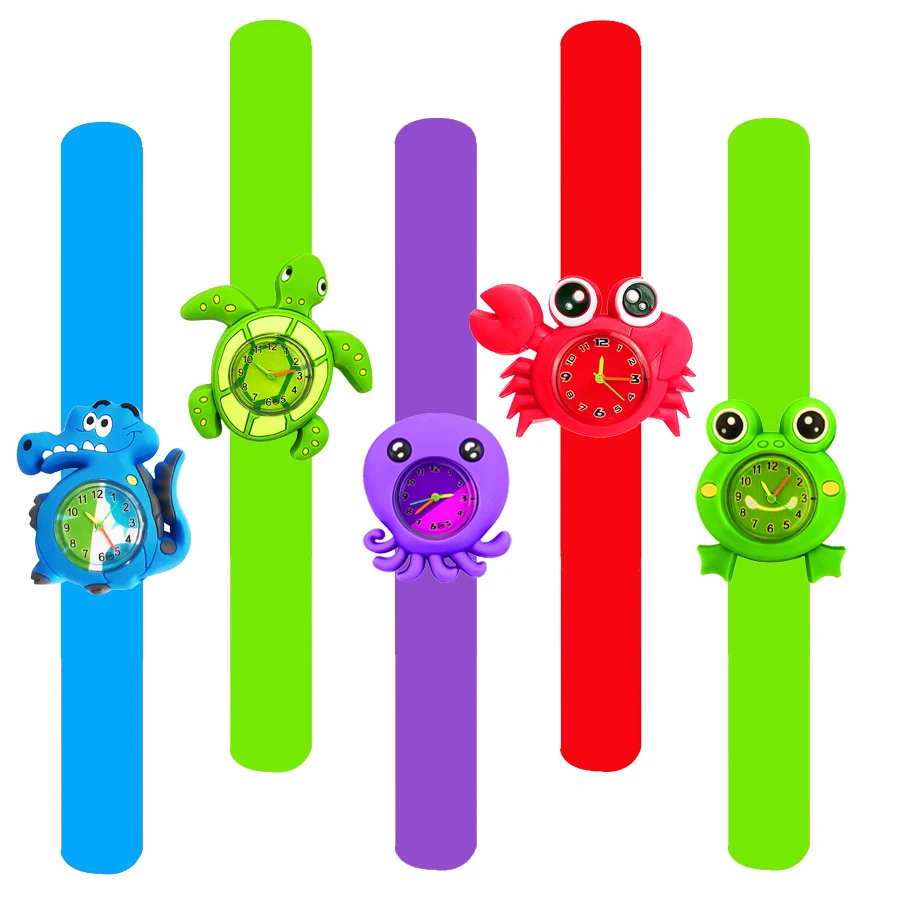 Lovely Baby Cartoon 3D Watch Boys Girls Kids Students Birthday Party Christmas Gift Study Time Children Slap Watches Clock 2