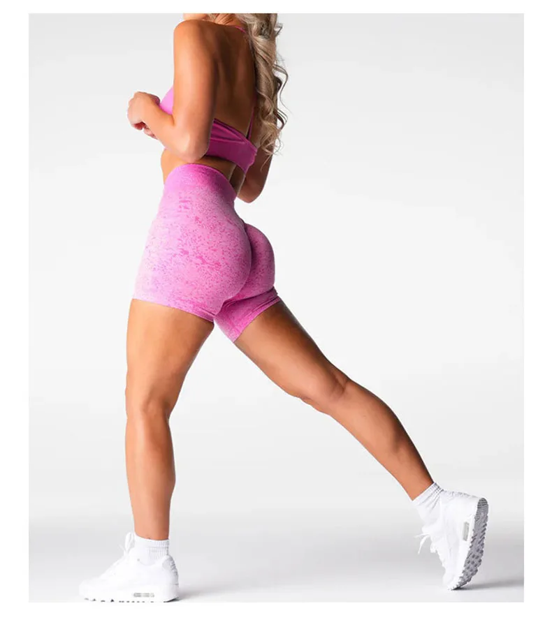 Description Picture 4 of itemNew Digital Seamless Airy Yoga Shorts Peach Shaping Workout Leggings 3/4 Length Gym Running Breathable Tights Fitness Clothes