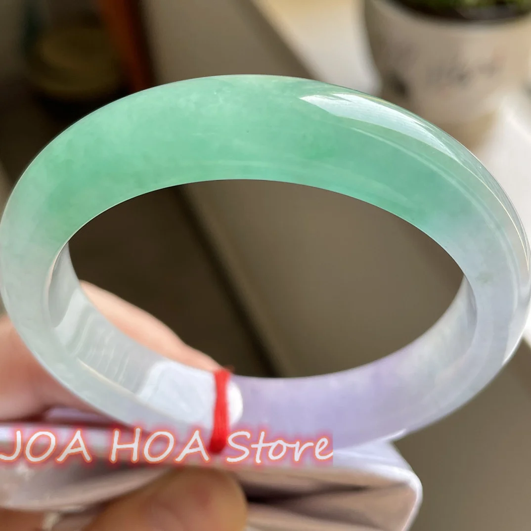 Newest Exquisite Jewelry Bangle Jadeite Ice Seed Half Bean Green Perfect Natural Jade Bracelet High Quality Handring