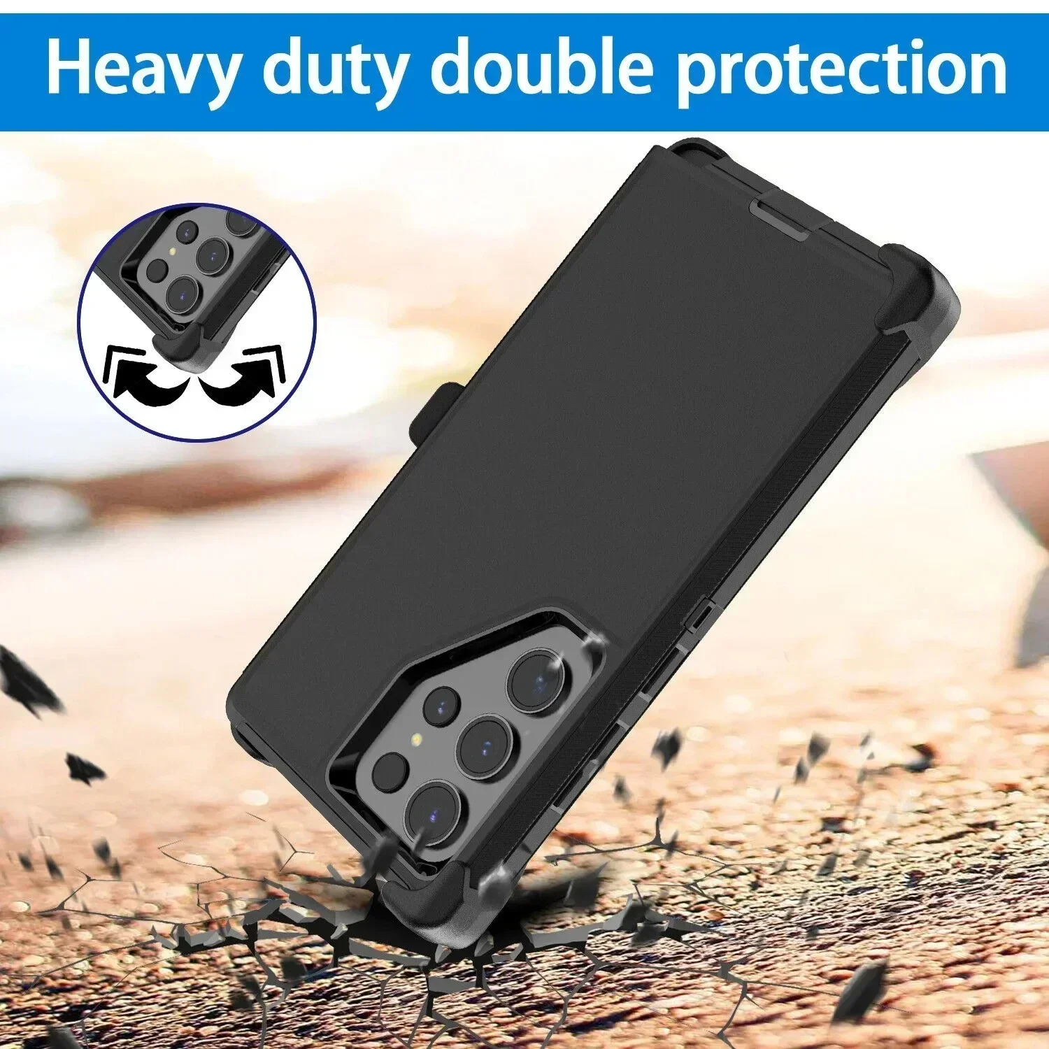 Durable 3-in-1 Armor Case with Belt Clip and OTT-BOX Cover
