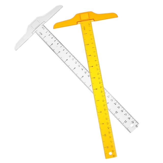  2pcs T Square Ruler 6 Inches Clear Acrylic T-Square