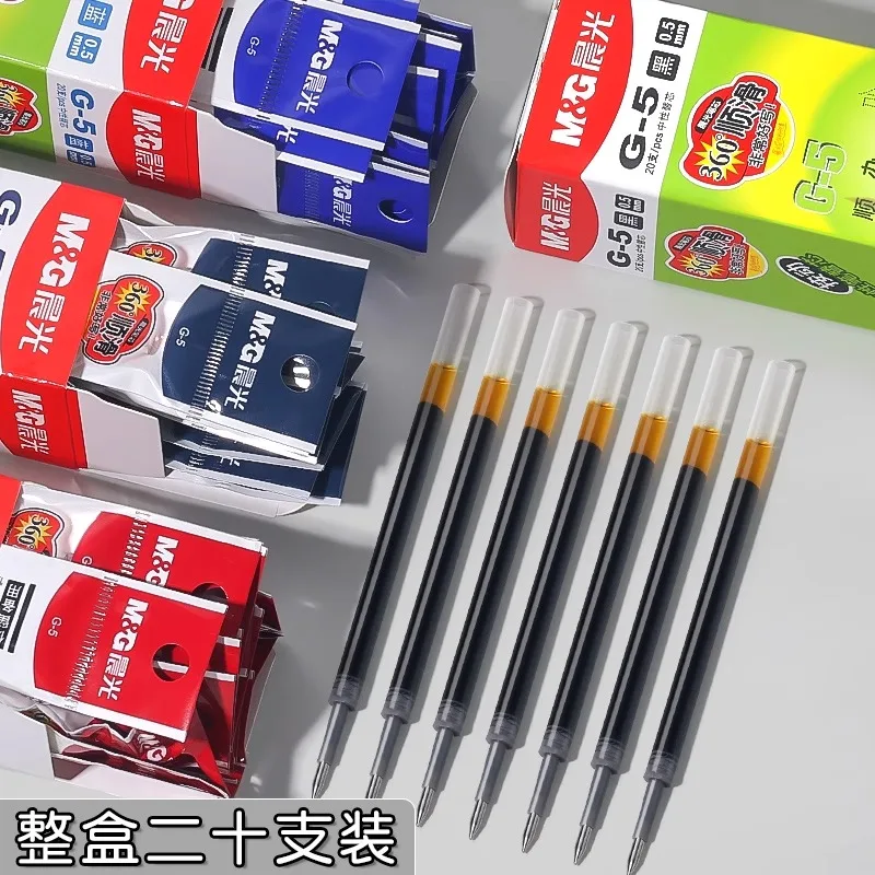 M&G Stationery, Gel Refill, 0.5mm, Black Blue, for Push-Up Gel pens Student and Office Use