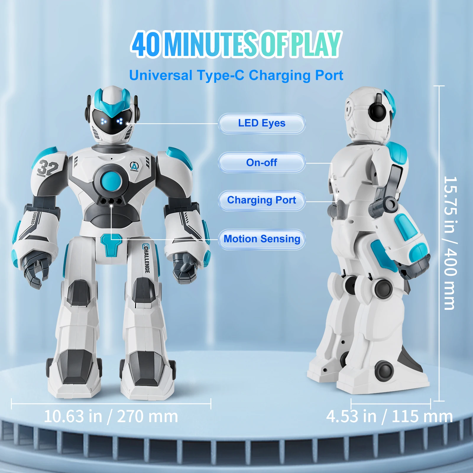 VEVOR RC Robot Toys Mechanical Combat Police Early Education Intelligent Robot Electric Singing Dancing Children's Birthday Gift 6